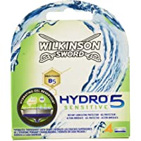 Wilkinson Sword Hydro 5 Sensitive - Recambio de Cuchillas de Afeitar de 5 Hojas para Hombres con Piel Sensible- Banda…